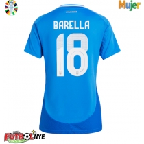 Camiseta Italia Nicolo Barella #18 Primera Equipación para mujer Eurocopa 2024 manga corta